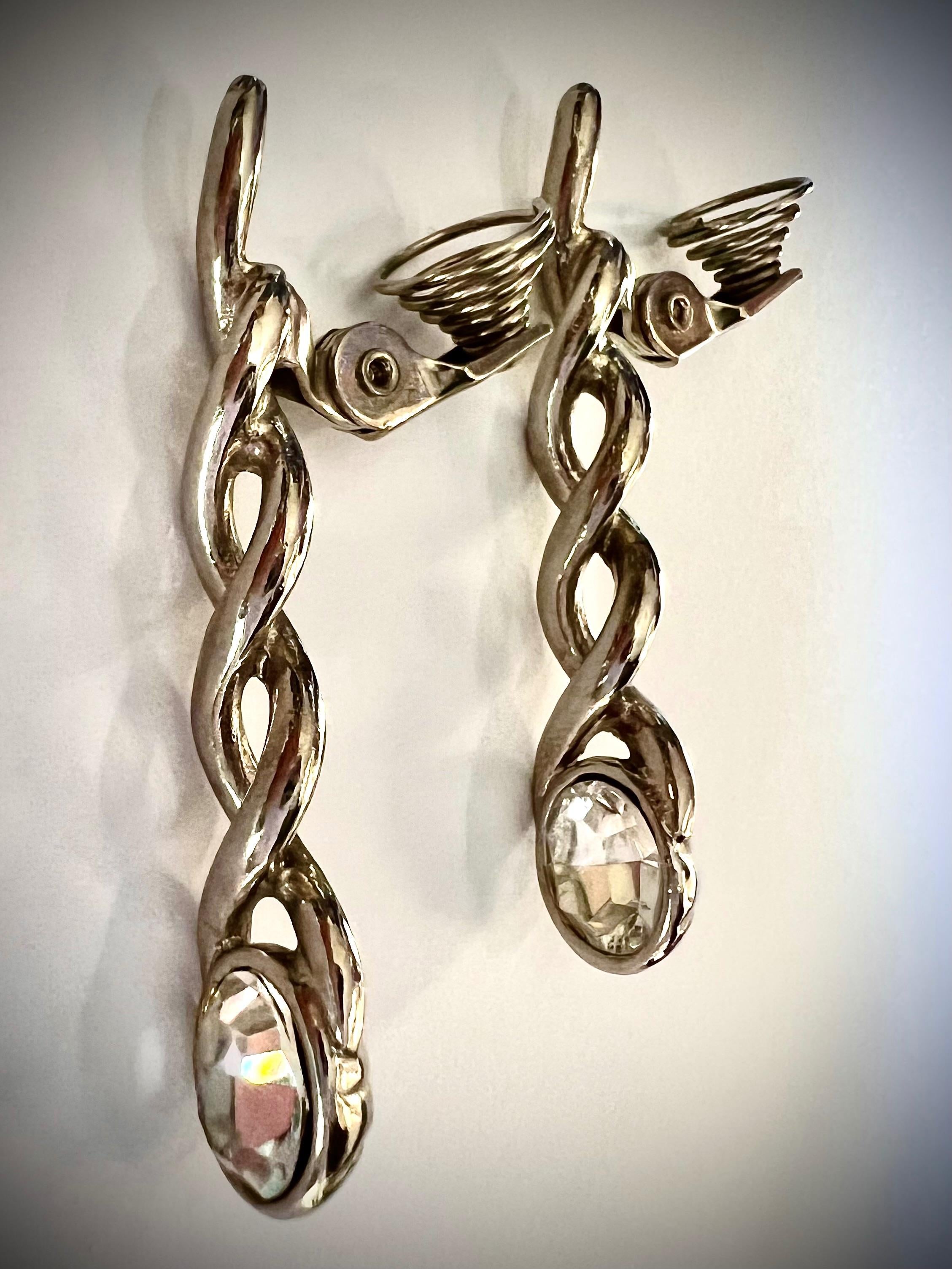 Yves Saint Laurent Vintage Crystal Drop Earrings
