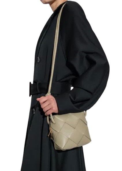 Bottega Veneta Camera Intrecciato Cross Body in Olive