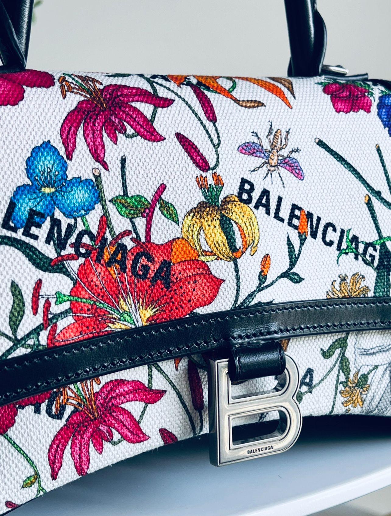 x Balenciaga Hacker Project Flora canvas Hourglass bag