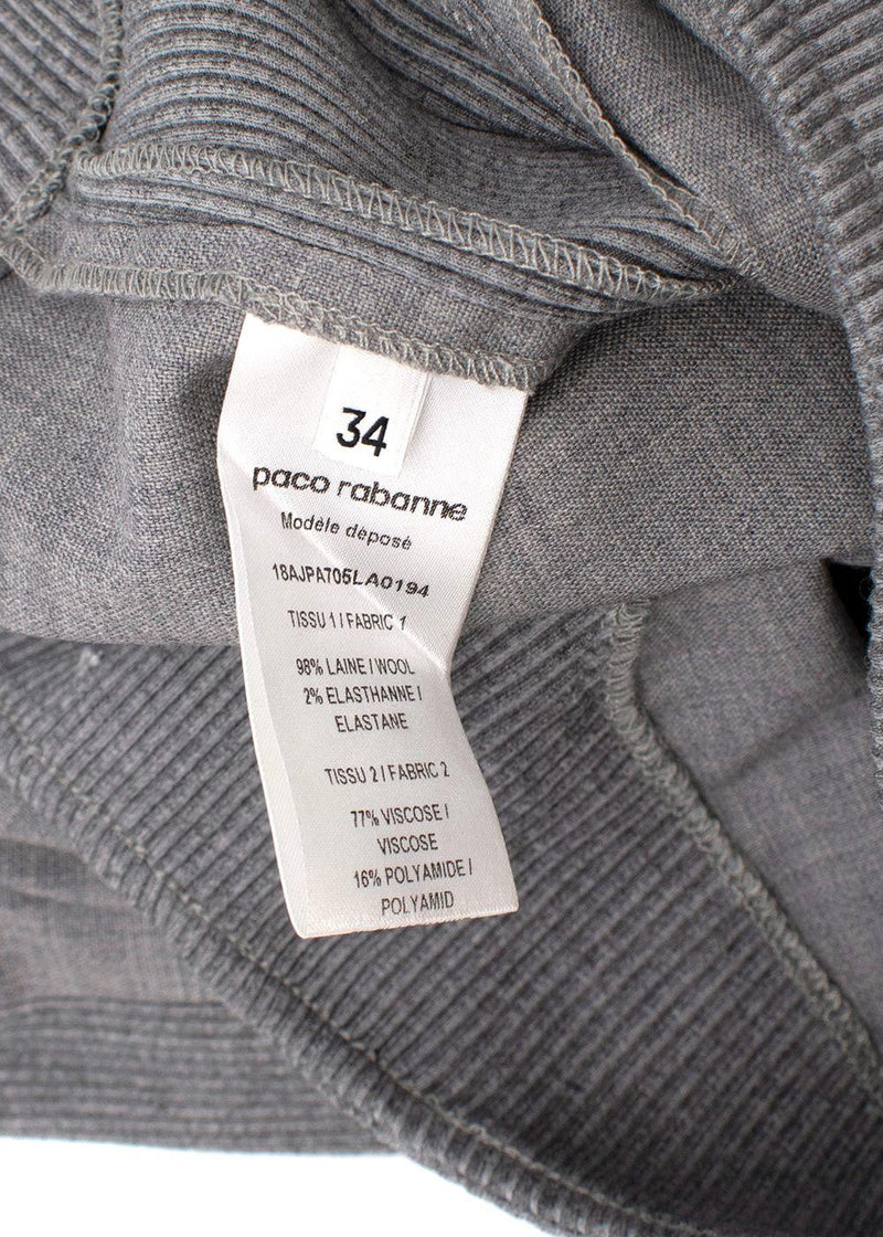 Grey Stretch Knit Slim Fit Trousers