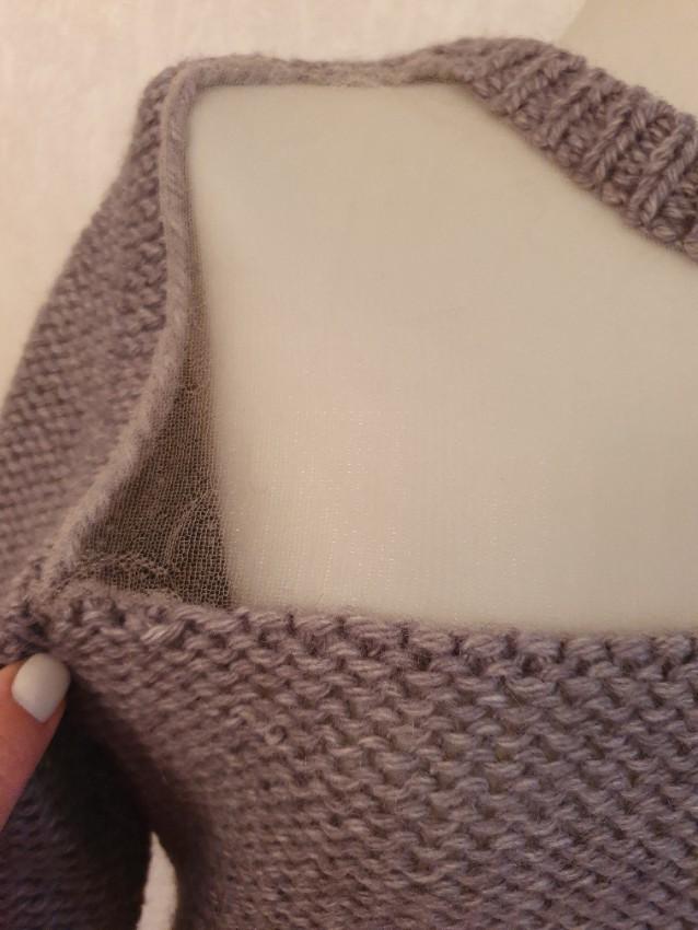 Acne Grey Mesh Panel Knit Jumper