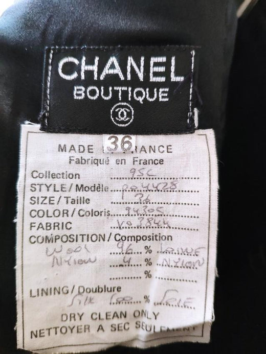 Chanel Black Wool Tweed Mini Skirt