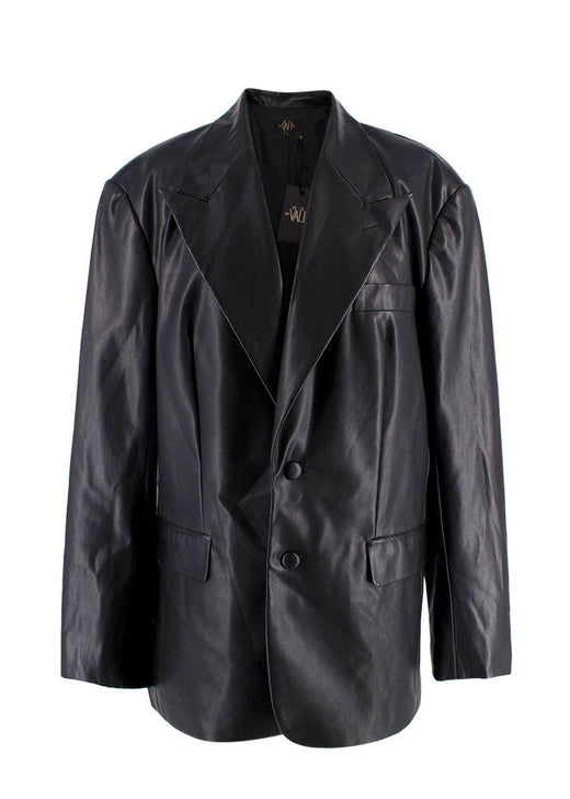 De la Vali  Montana faux leather blazer
