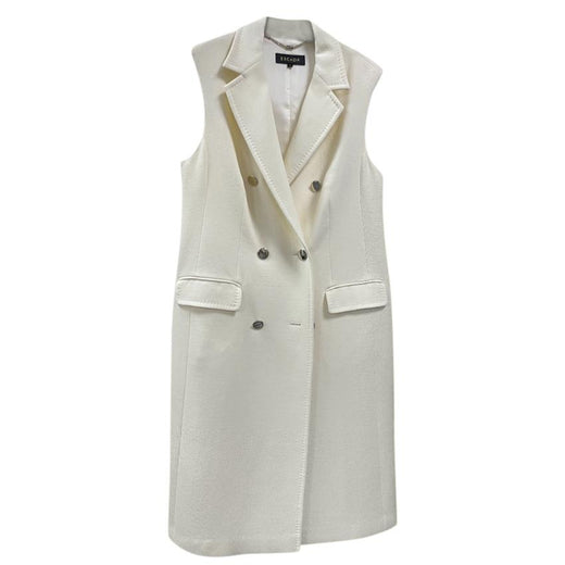 Escada Ivory Tailored Wool Sleeveless Jacket