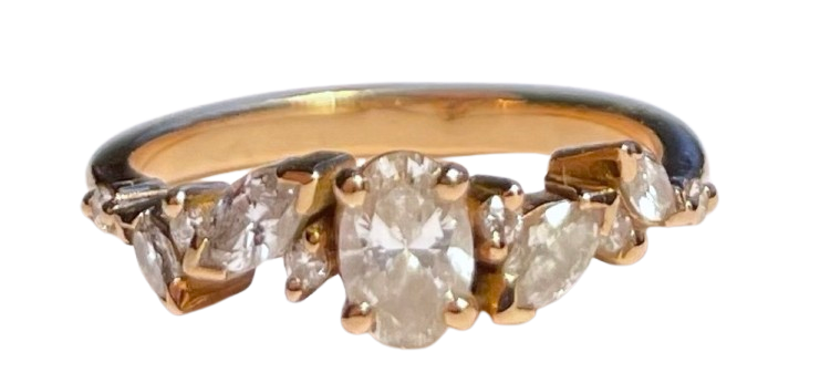 Bespoke 18K Rose Gold  Oval Cut Diamond Ring