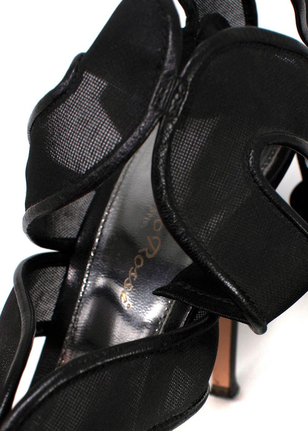 Gianvito Rossi Black Mesh Wrap Sandals