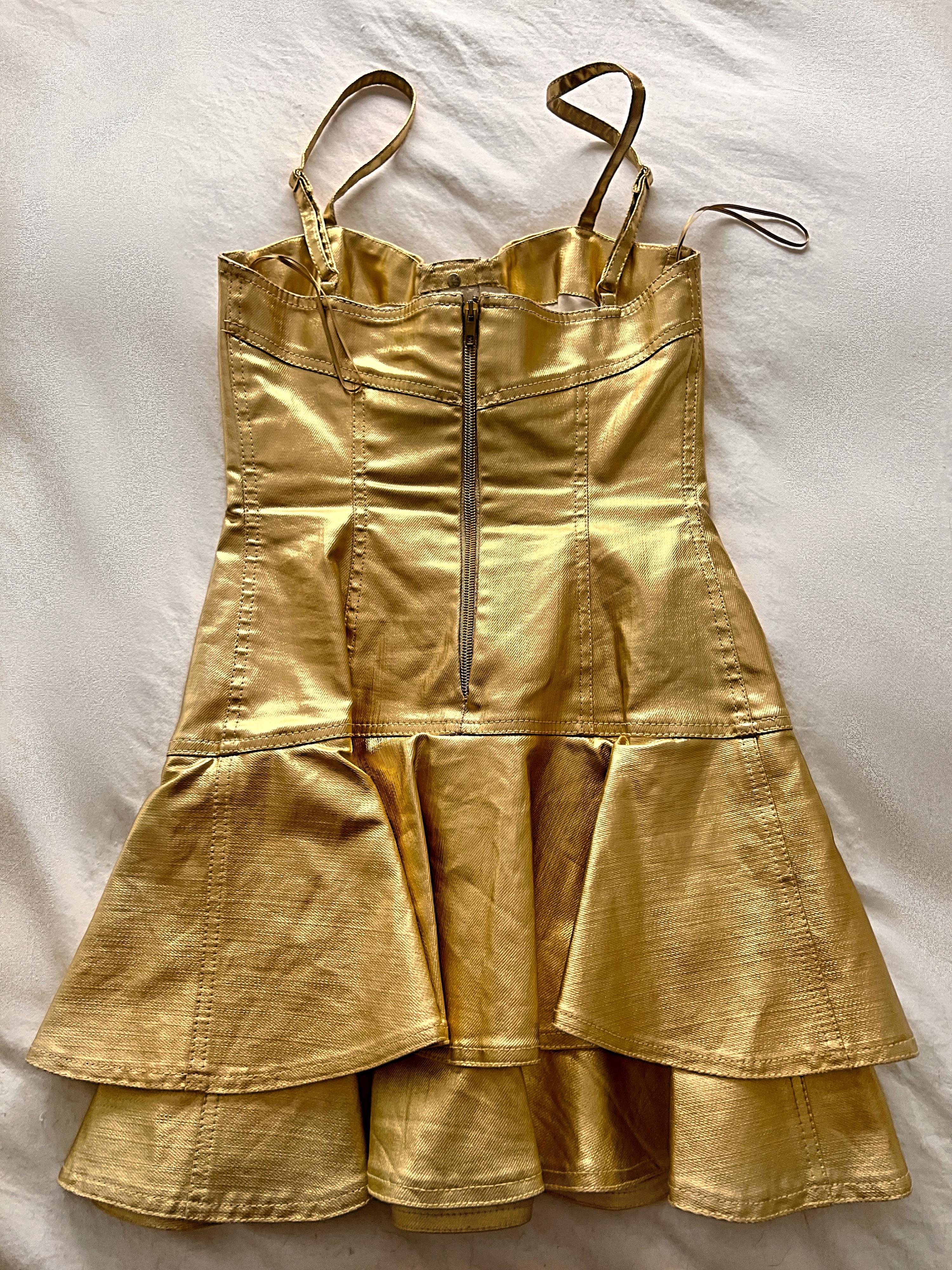 Moschino Couture Vintage Gold Dress And Jacket Barbie Collection