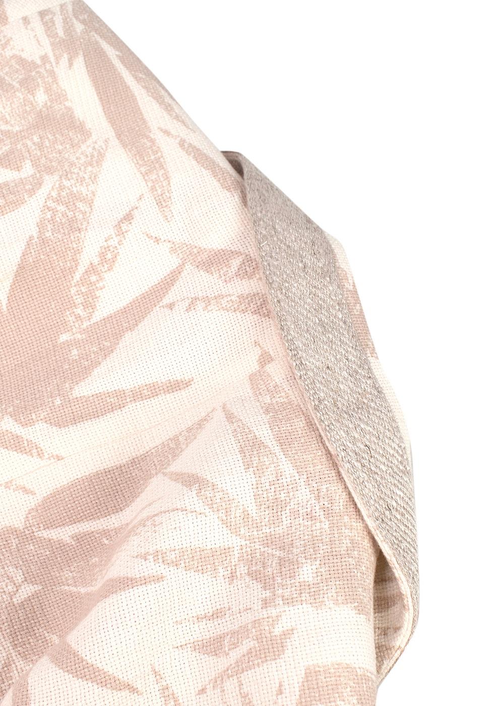Giorgio Armani Beige Palm Print Gauze Blazer