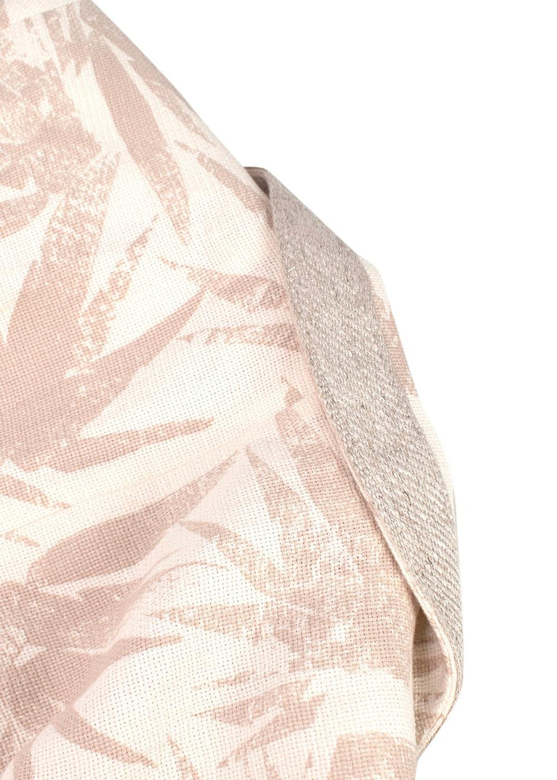 Giorgio Armani Beige Palm Print Gauze Blazer