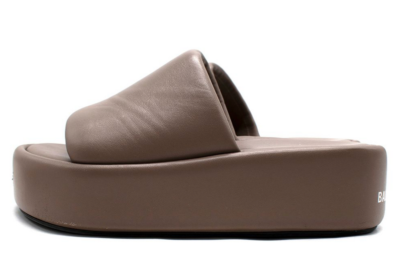 Balenciaga Mouse Brown Platform Slides