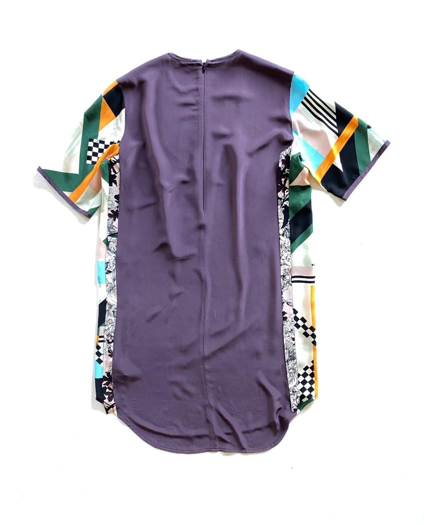MSGM Multi-Print Silk Twill Shift Dress