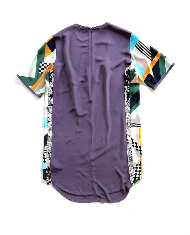 MSGM Multi-Print Silk Twill Shift Dress
