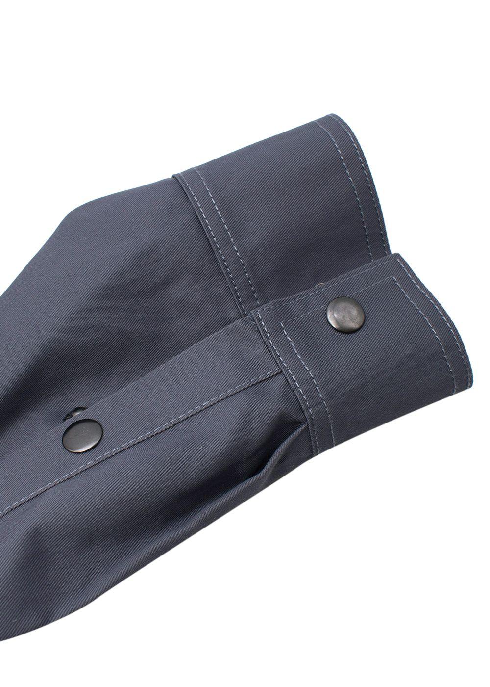 Blue-grey cotton twill printed boilersuit
