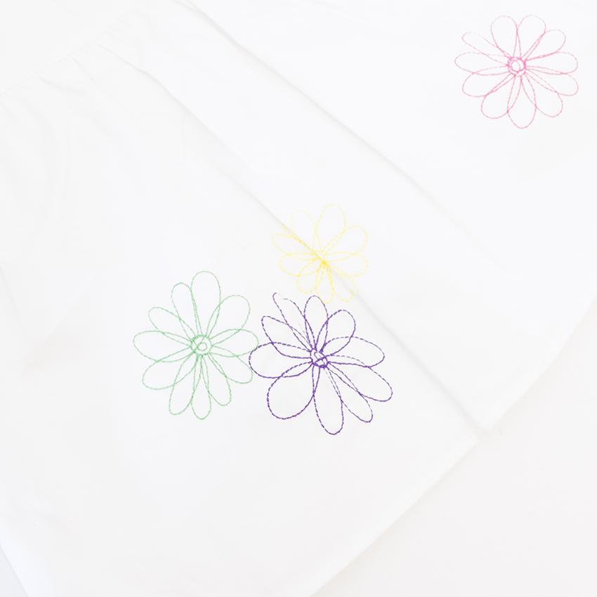 2 Angels girl's white dress with embroidered flowers