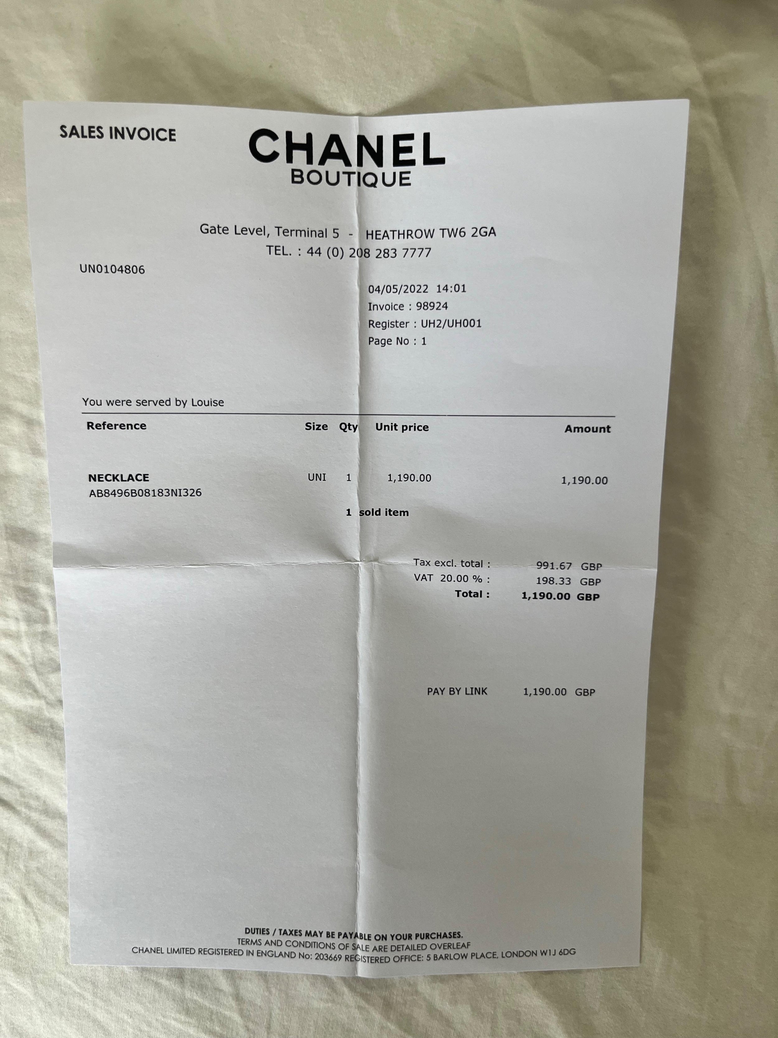 Chanel Faux Pearl/Ribbon  Choker