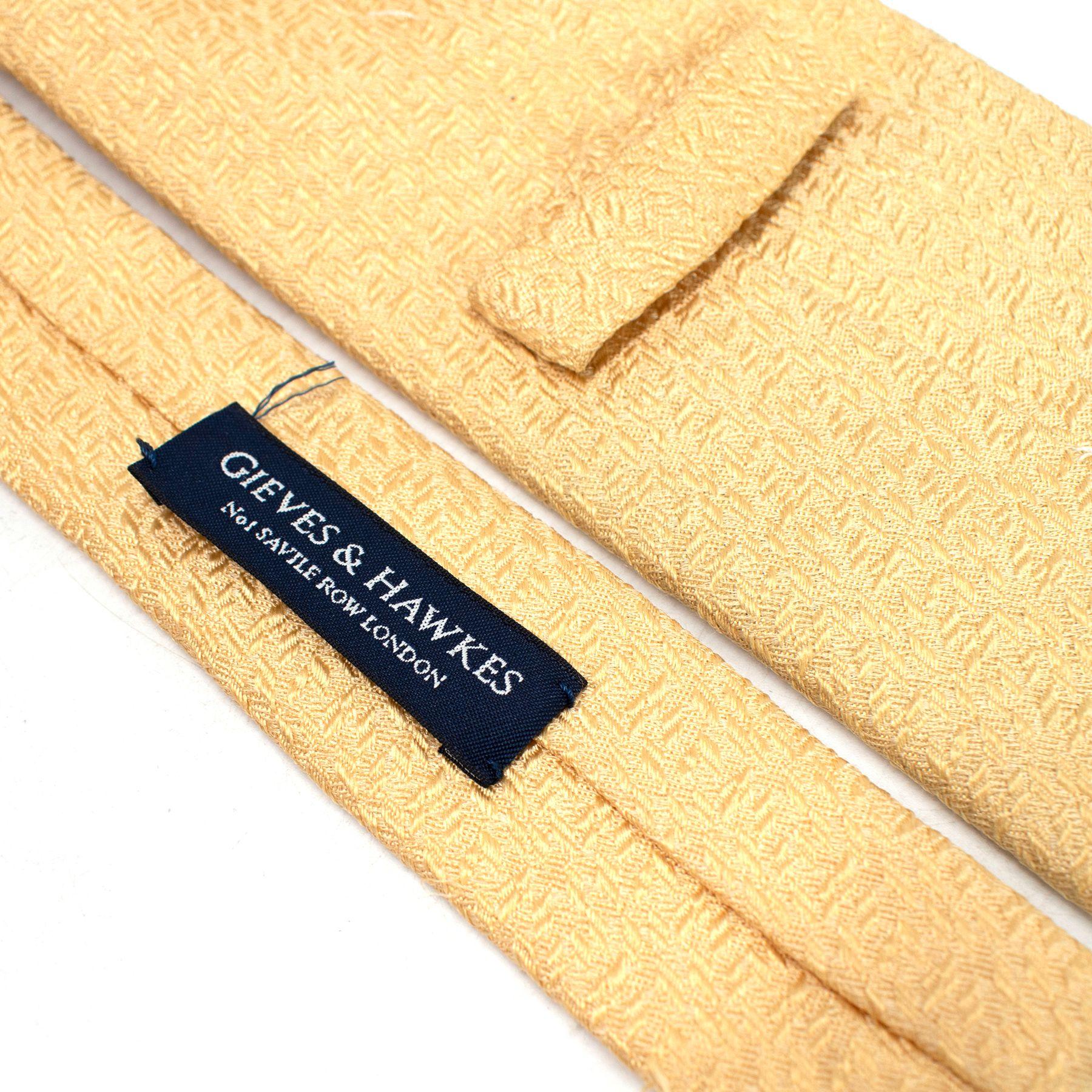 Gieves & Hawkes Yellow Textured Silk Tie