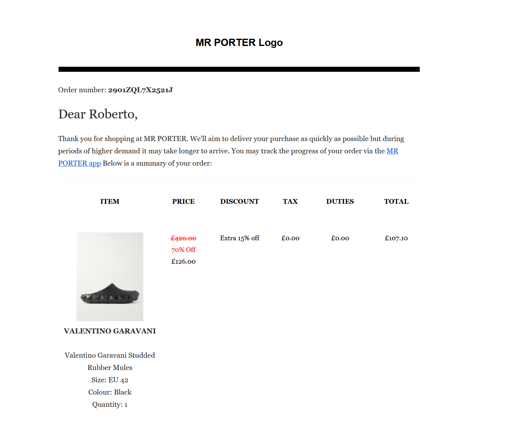 Valentino Black Rubber Slides