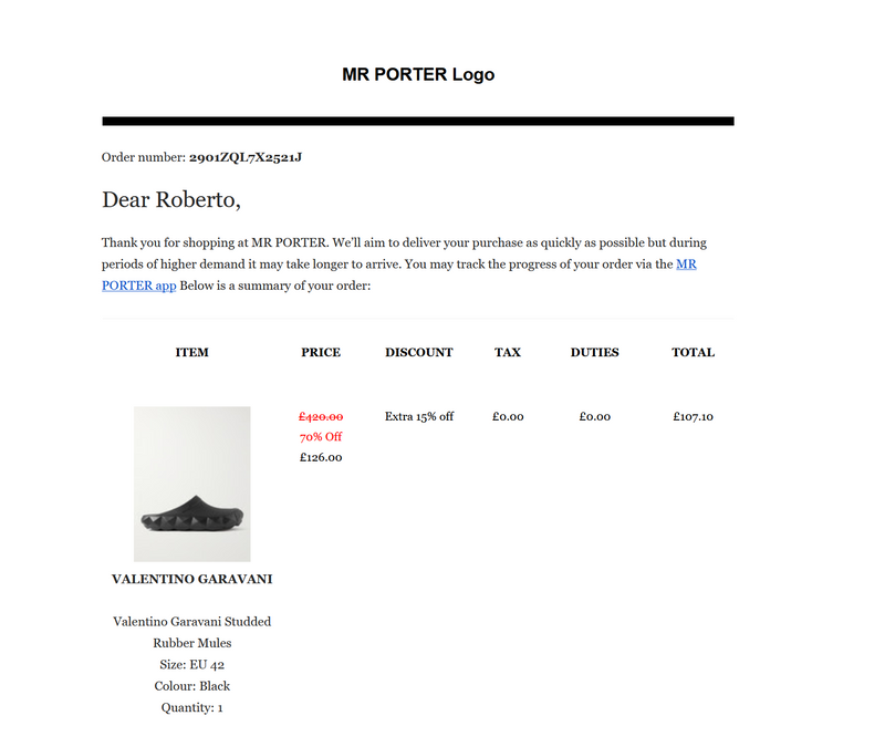 Valentino Black Rubber Slides