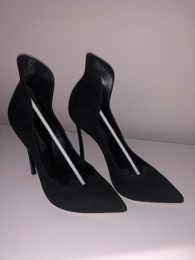 Casadei Blade Collar Suede Pump In Black