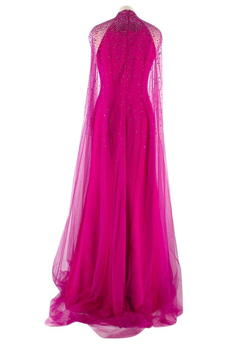 Jenny Packham Hot Pink Limelight Crystal Embellished Gown