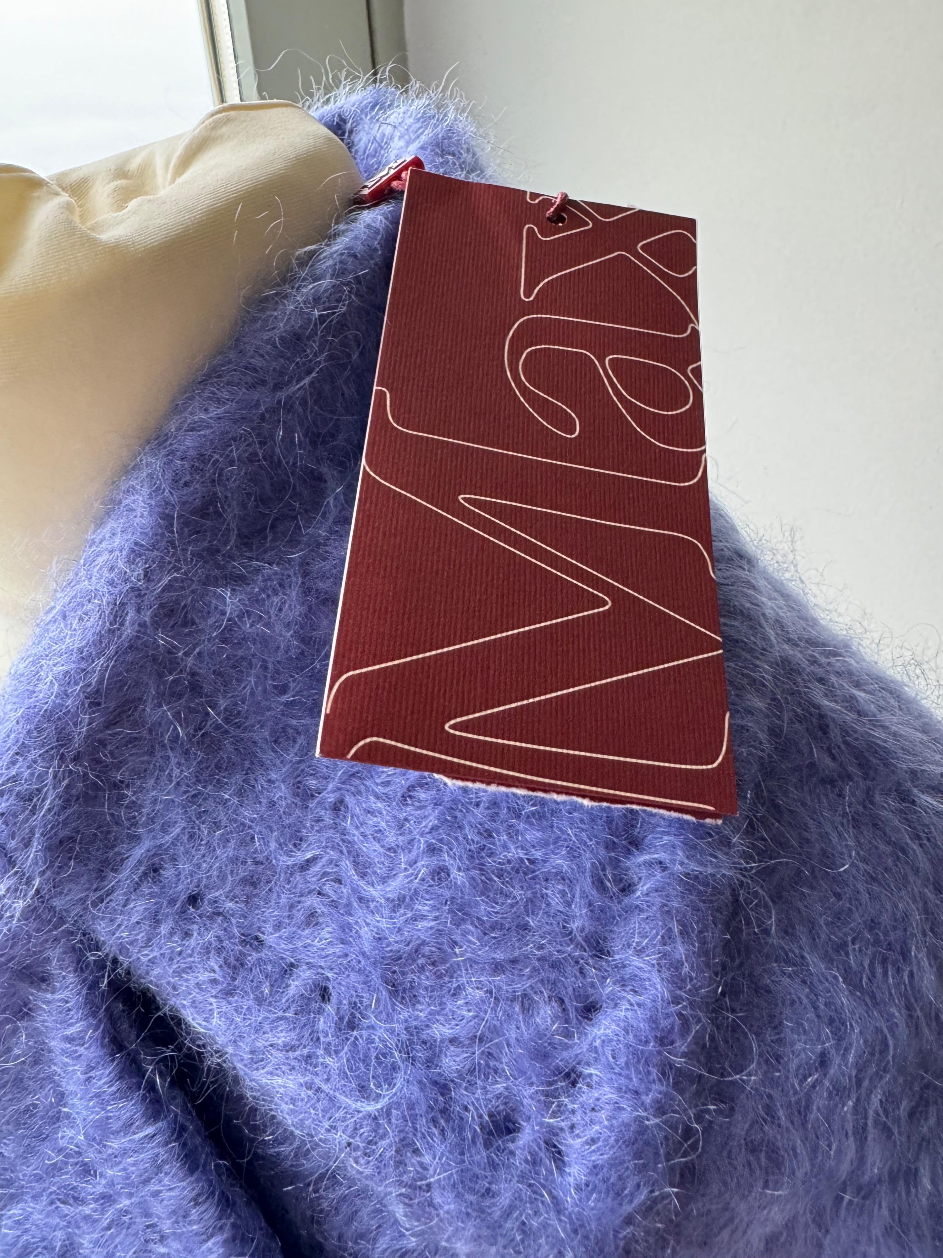 S Max Mara Blue Longline Wool Coat
