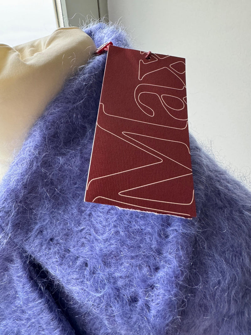 S Max Mara Blue Longline Wool Coat