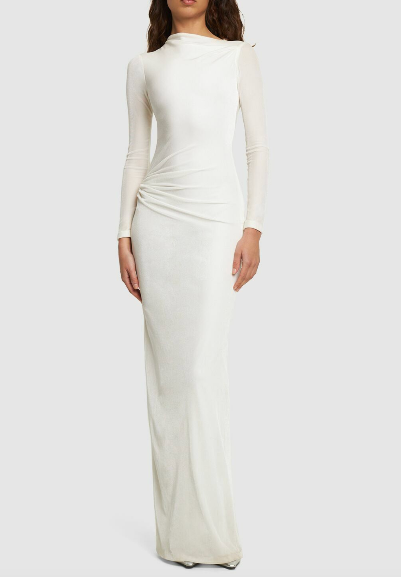 16arlington Nubria Draped Velvet Maxi Dress