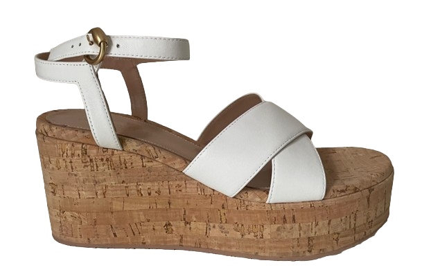 Gianvito Rossi White Cork Platform Wedges