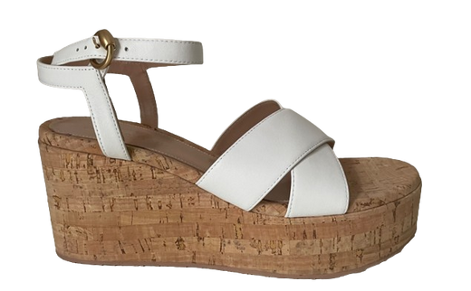 Gianvito Rossi White Cork Platform Wedges