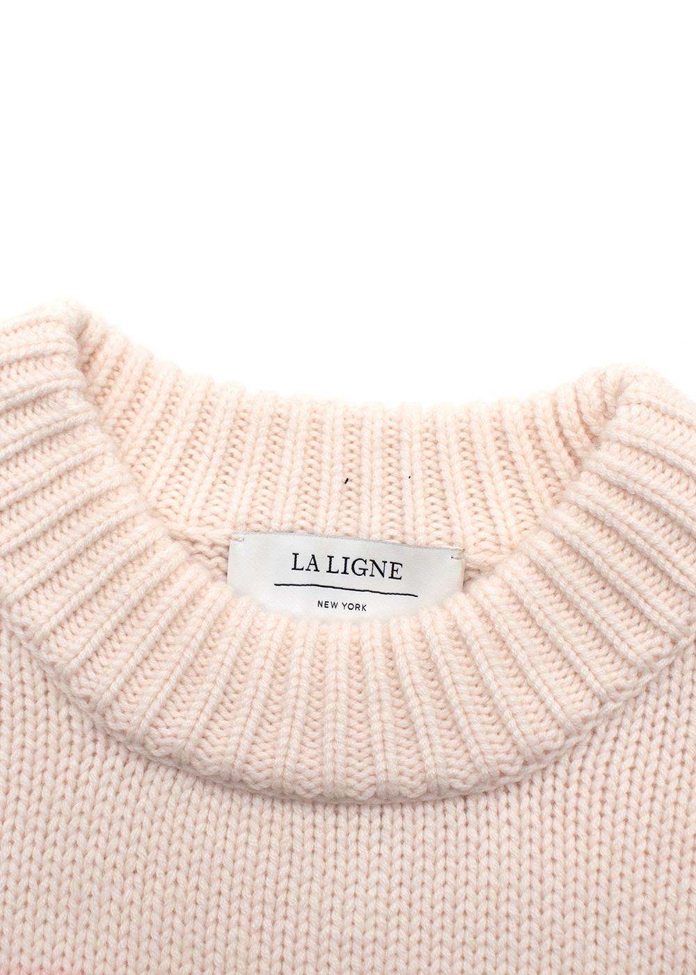 La Ligne White Striped Wool Blend  Jumper