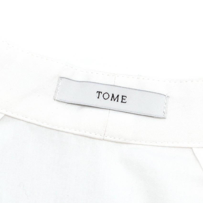Tome White V-neck Long Sleeve Shirt