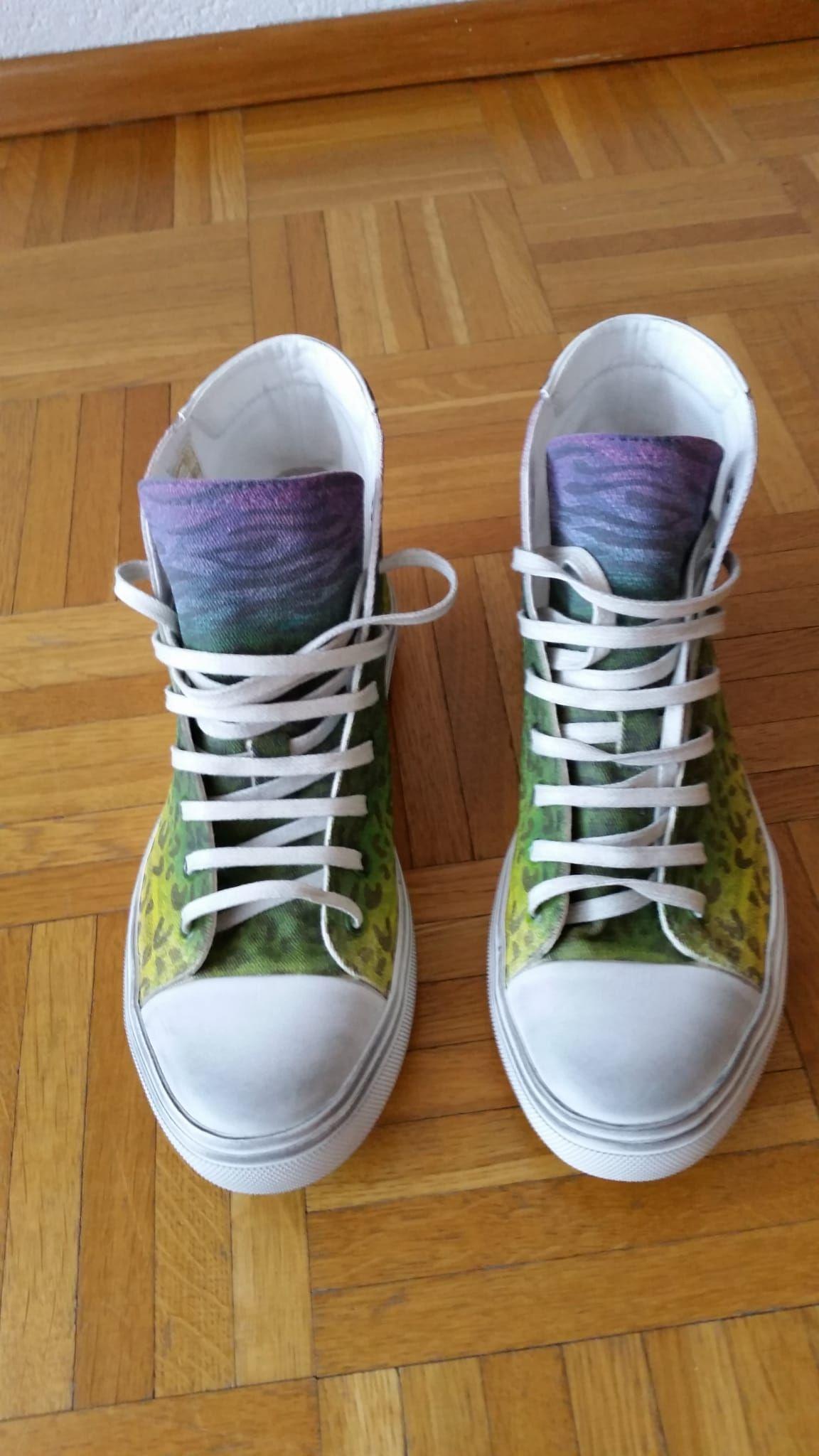 Saint Laurent Multicoloured Leopard Print Sneakers