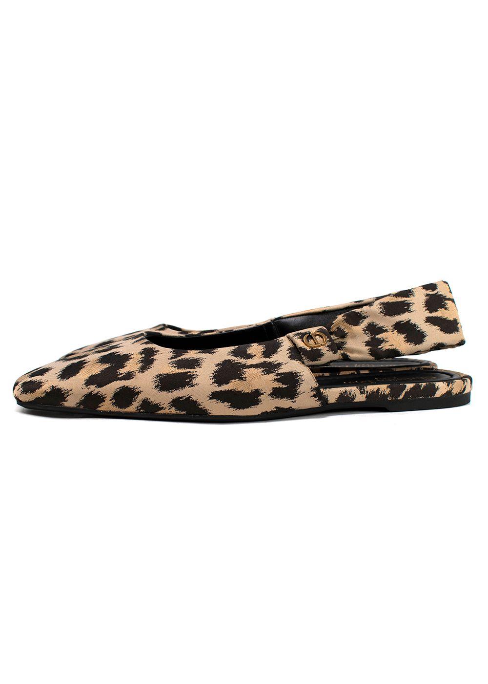 Leopard Print Mizza Slingback Flats