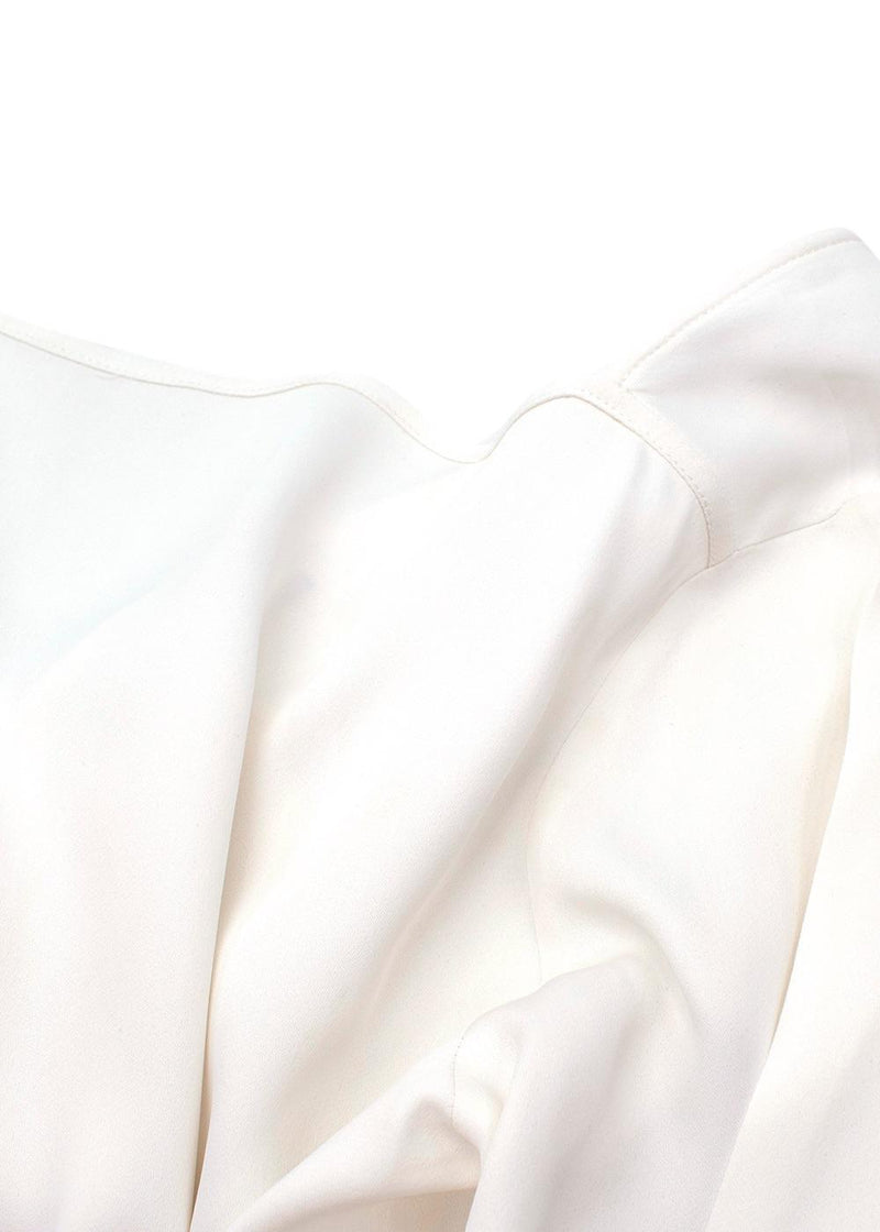 Cream Square Neck Long Sleeved Maxi Dress