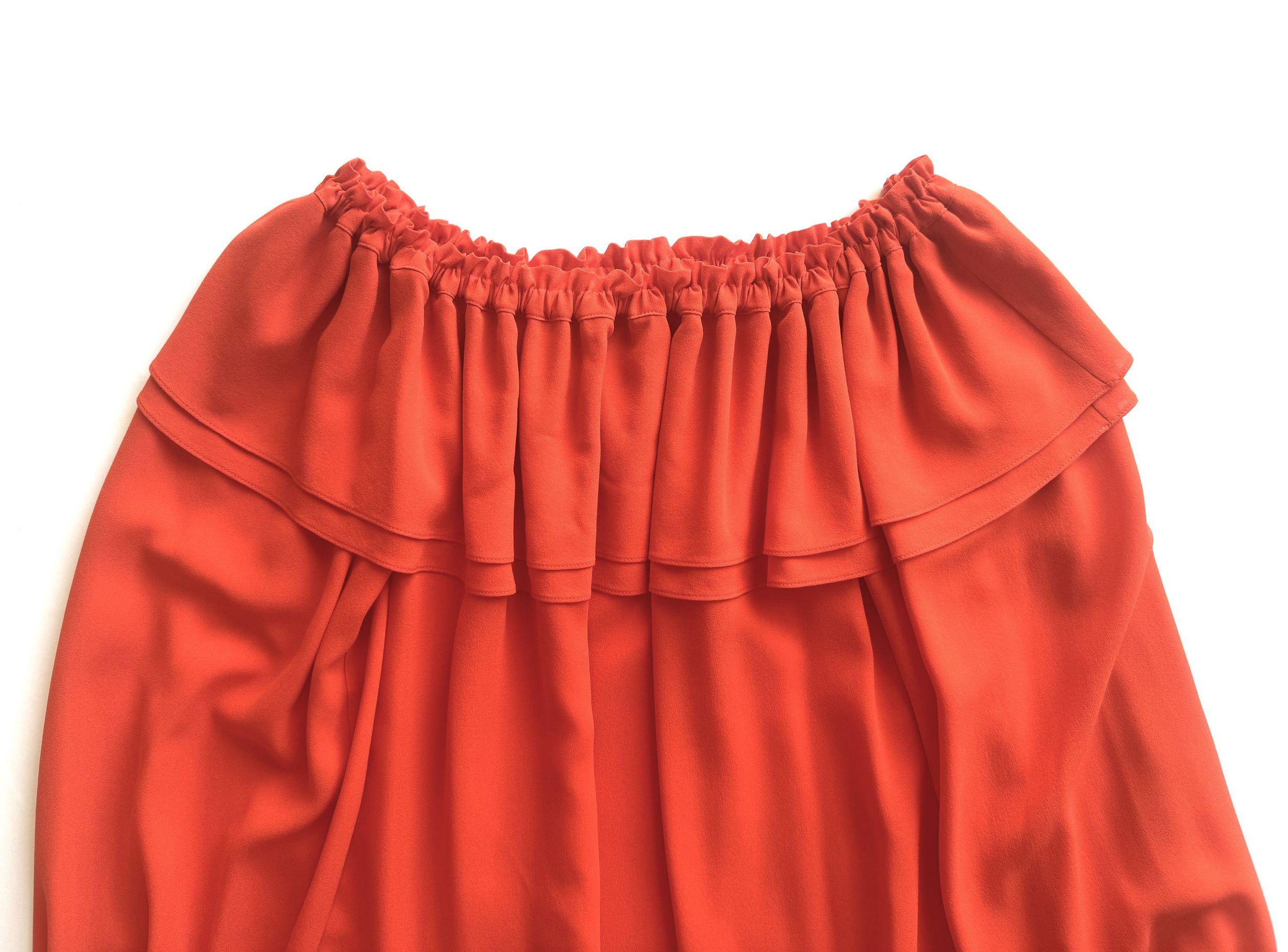 Michael Kors Red Off The Shoulder Crepe Top