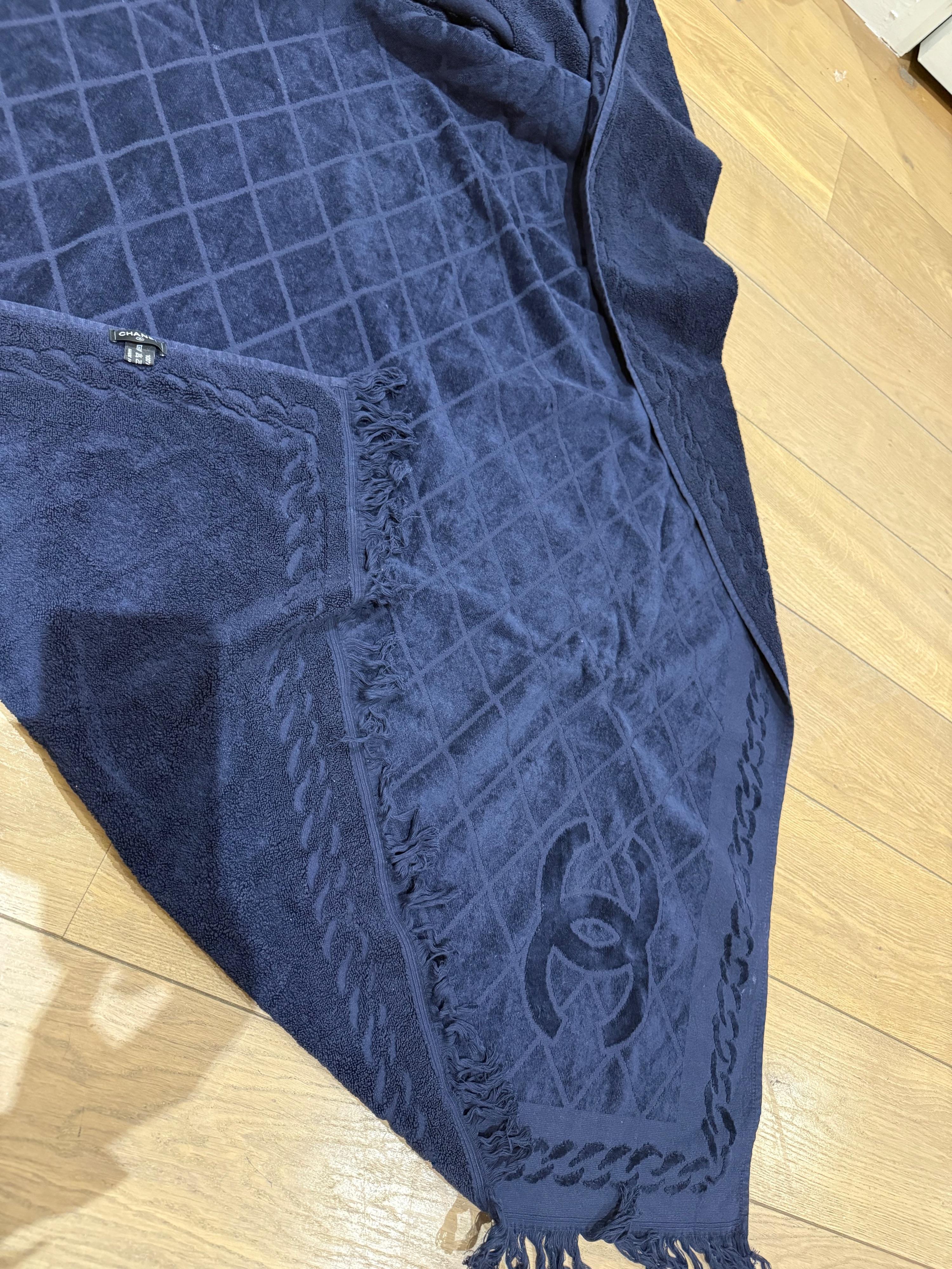 Blue Terry Cotton CC beach Towel