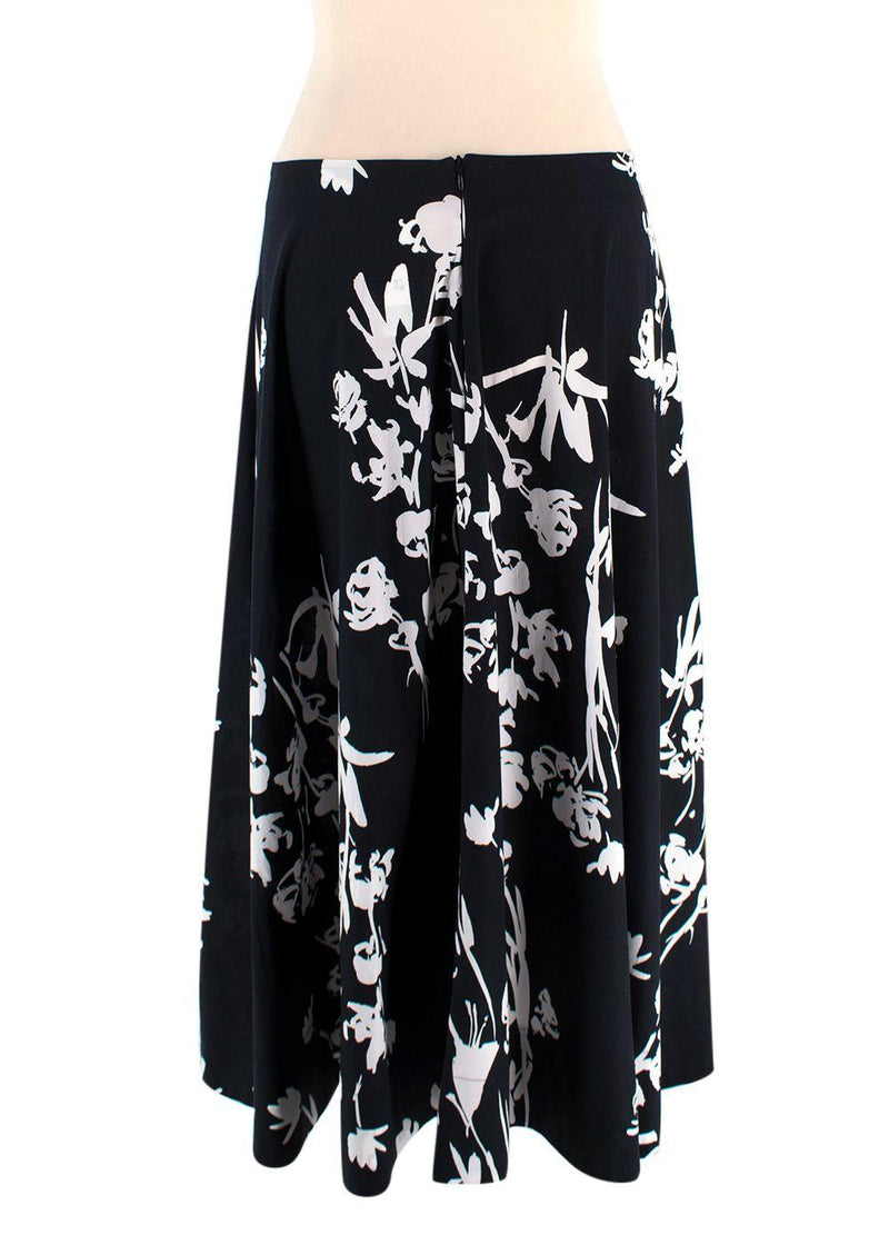 Marella Black and White Floral Cotton Skirt