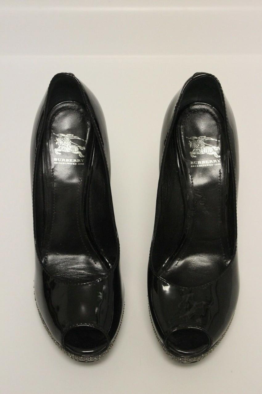 Burberry Patent Leather Mini Stud Platform Pump