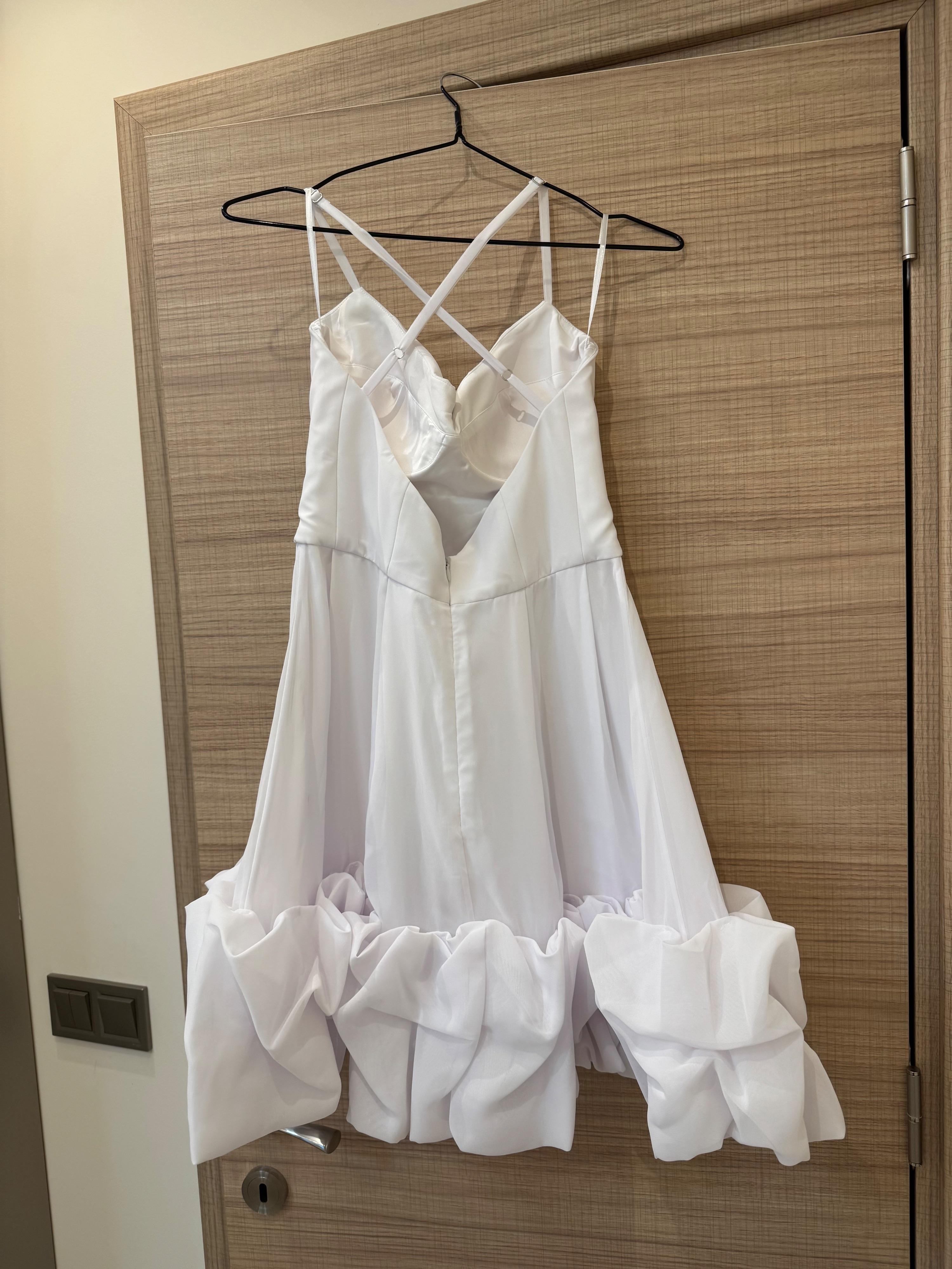 Post Meridiem White Strapless Mini Dress