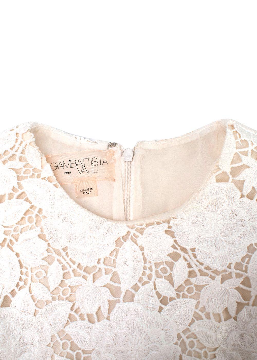Giambattista Valli white & black lace mini dress