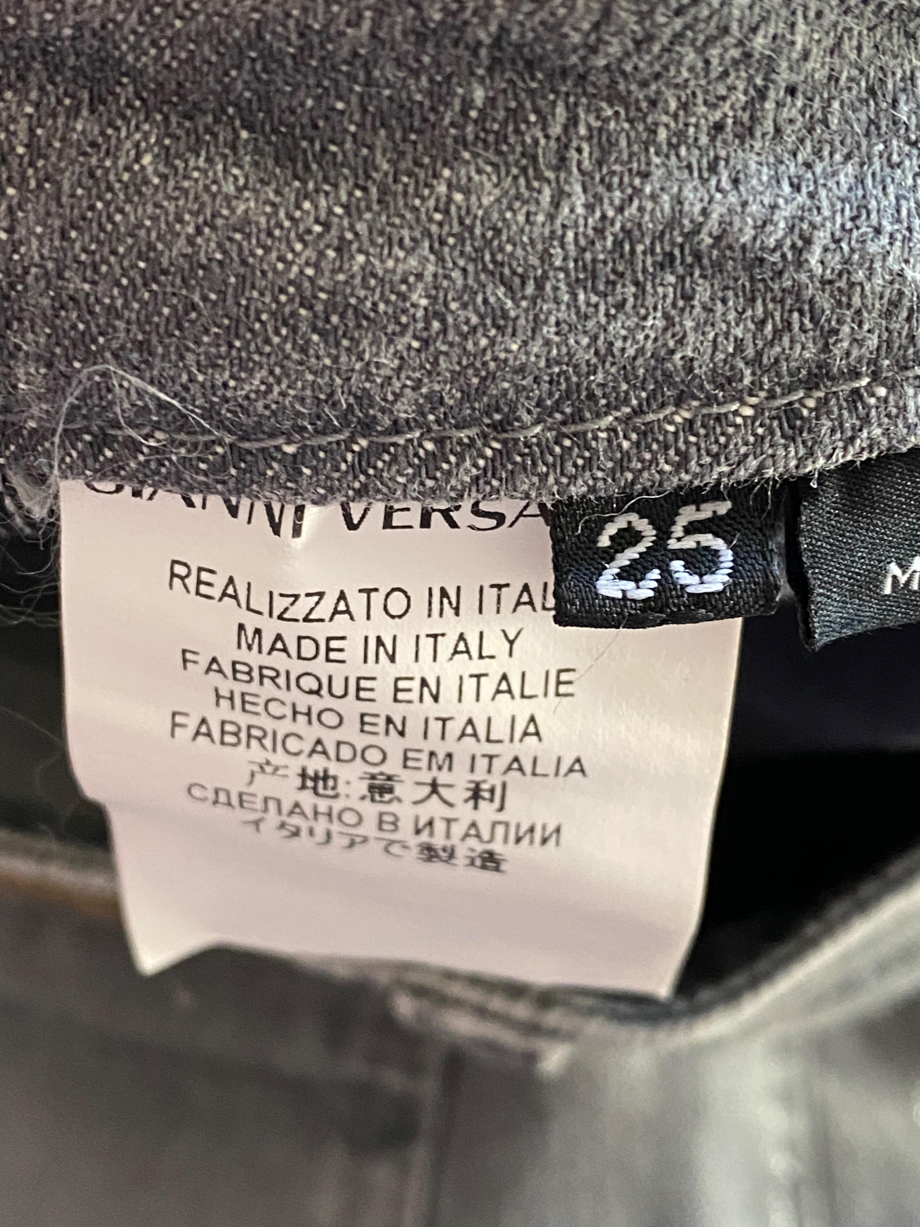 Grey silver coated straight leg jeans