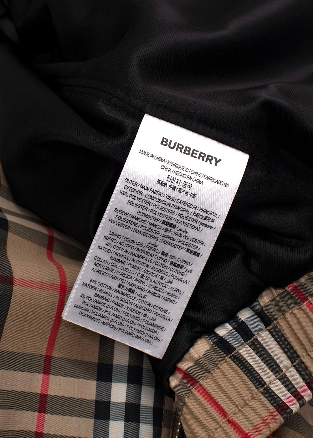 Burberry Brown  Harlington Check Bomber Jacket