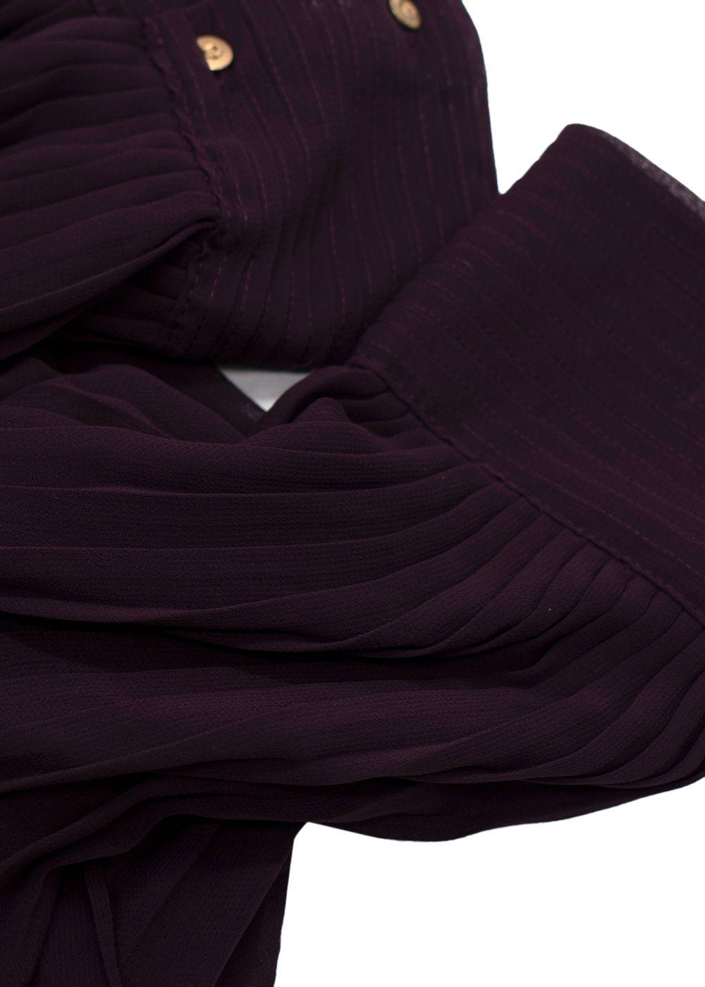 Diane Von Furstenberg Burgundy Pleated Wrap Maxi Dress