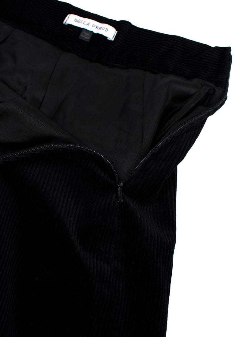 Bella Freud black corduroy mini skirt