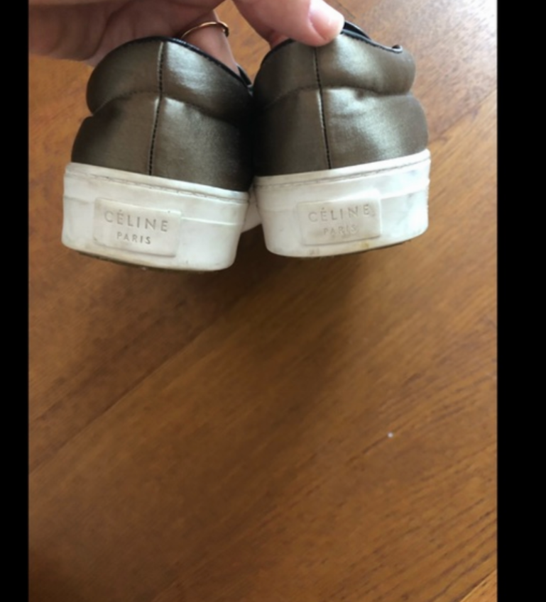 Celine Khaki Slip-On Sneakers