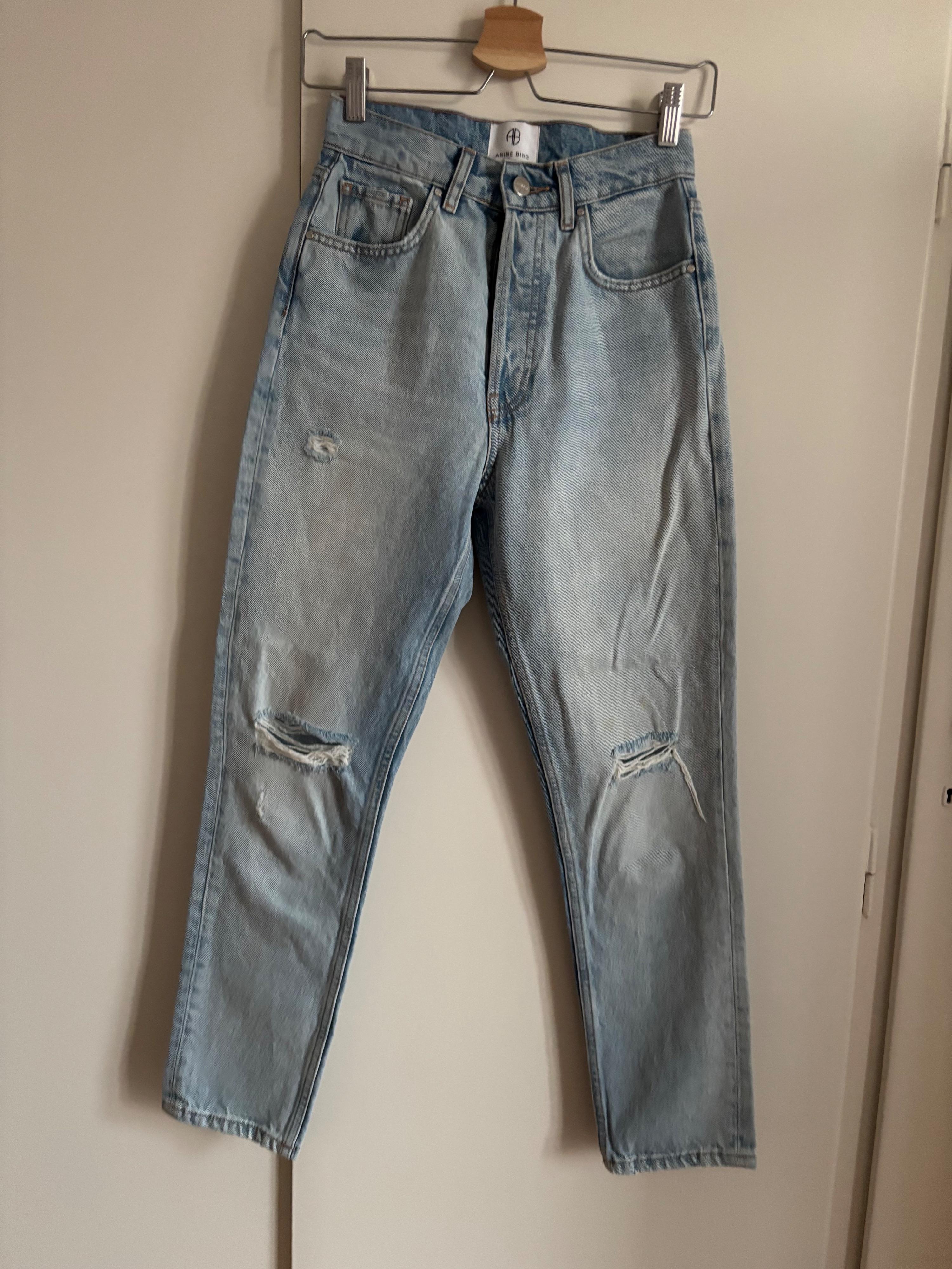 Anine Bing Light Blue Distressed Jeans