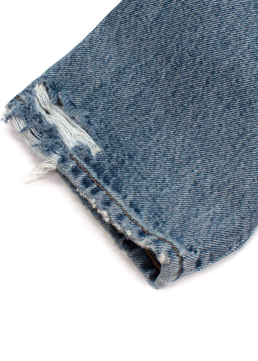 Agolde Riley High Rise Straight Cropped Distressed Jeans