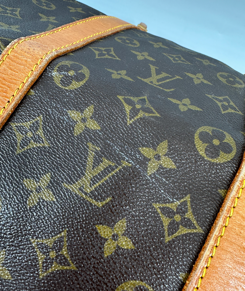 Louis Vuitton Coated Canvas Brown Keepall 55 Bag