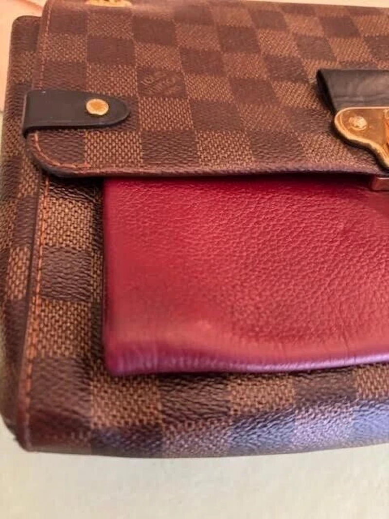 Louis Vuitton Coated Canvas and Leather Damier Ebene Vavin PM Shoulder Bag