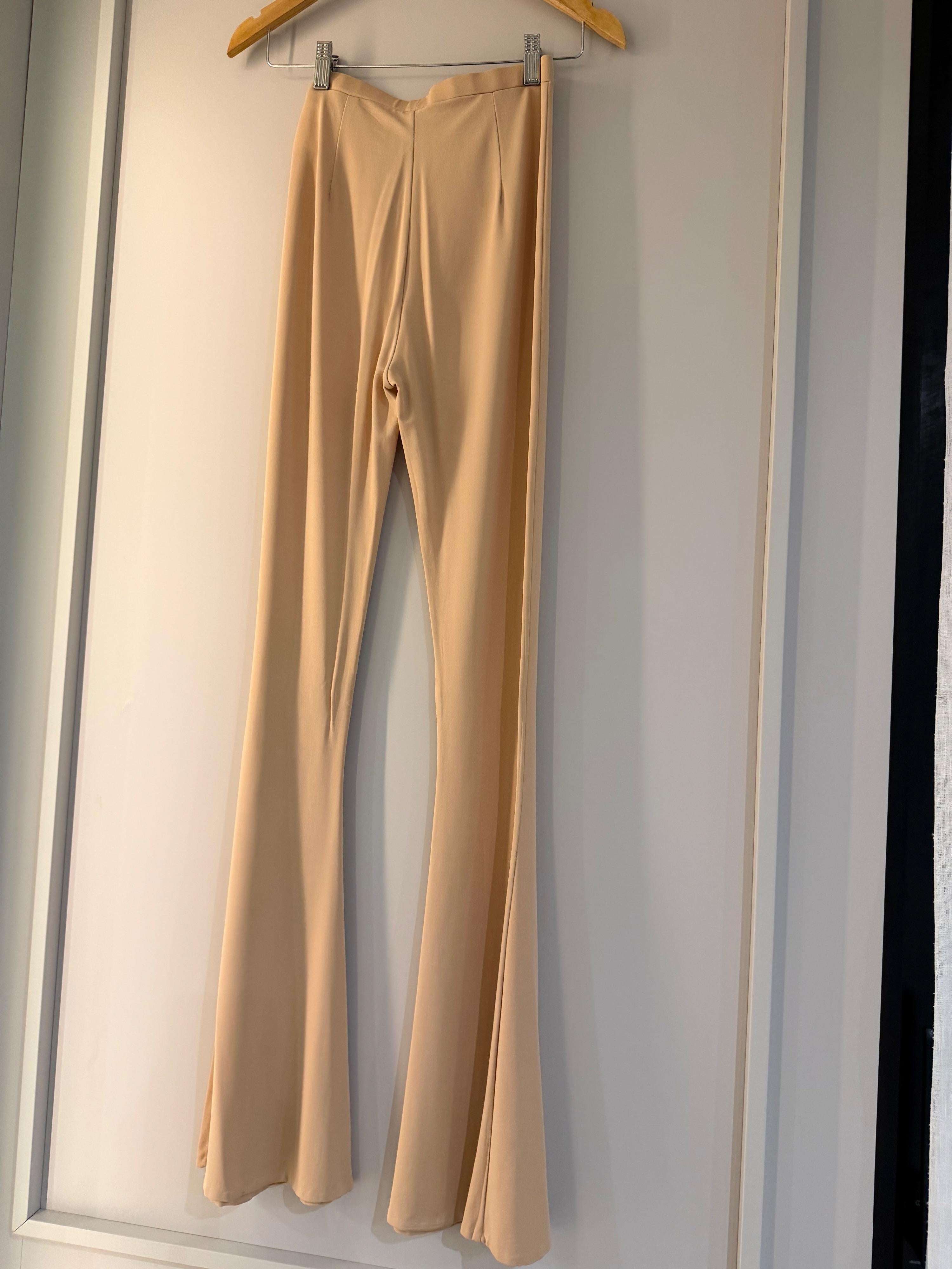Magda Butrym Nude Stretch Jersey Pants